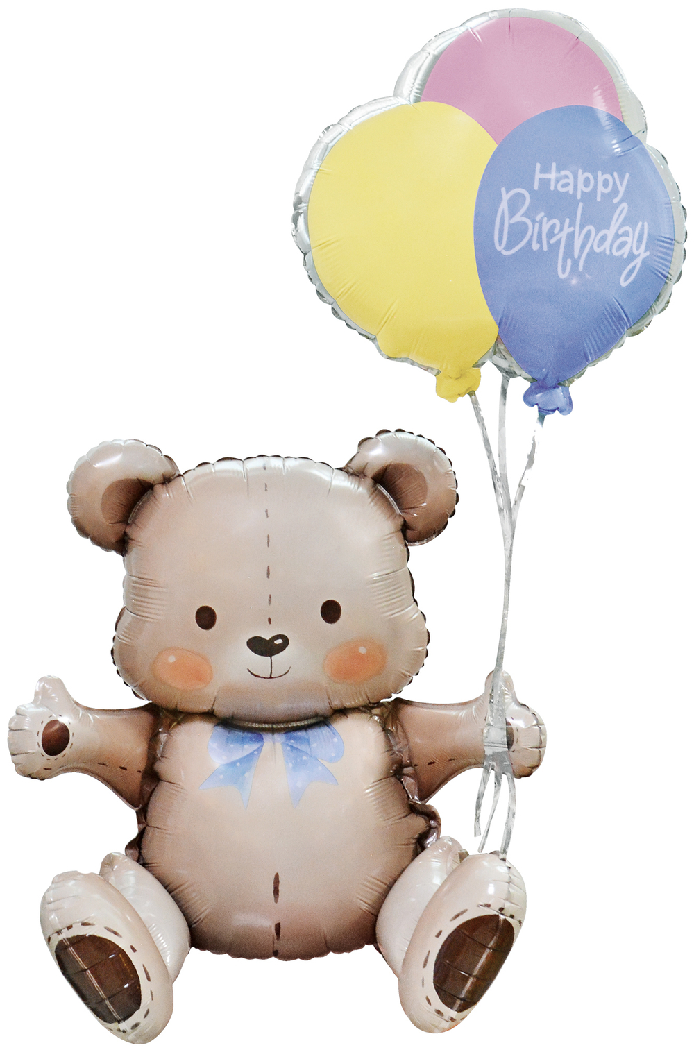 Шар (30''/76 см) Фигура 3D, Мишка на День Рождения, 1 шт. в уп.