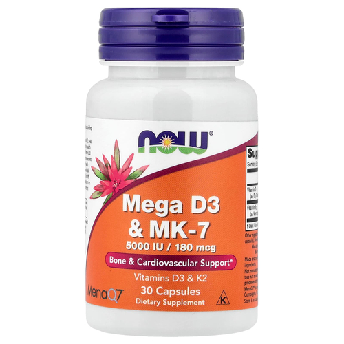 NOW Foods, Mega D3 и MK-7, 30 капсул