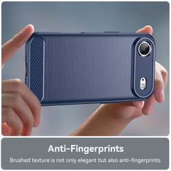 Чехол синего цвета с дизайном в стиле карбон на iPhone Air, мягкий отклик кнопок, серия Carbon от Caseport