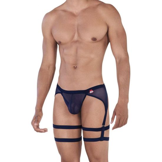 Мужские трусы тонги темно-синие Pikante REBEL THONG GARTER BELT 034508