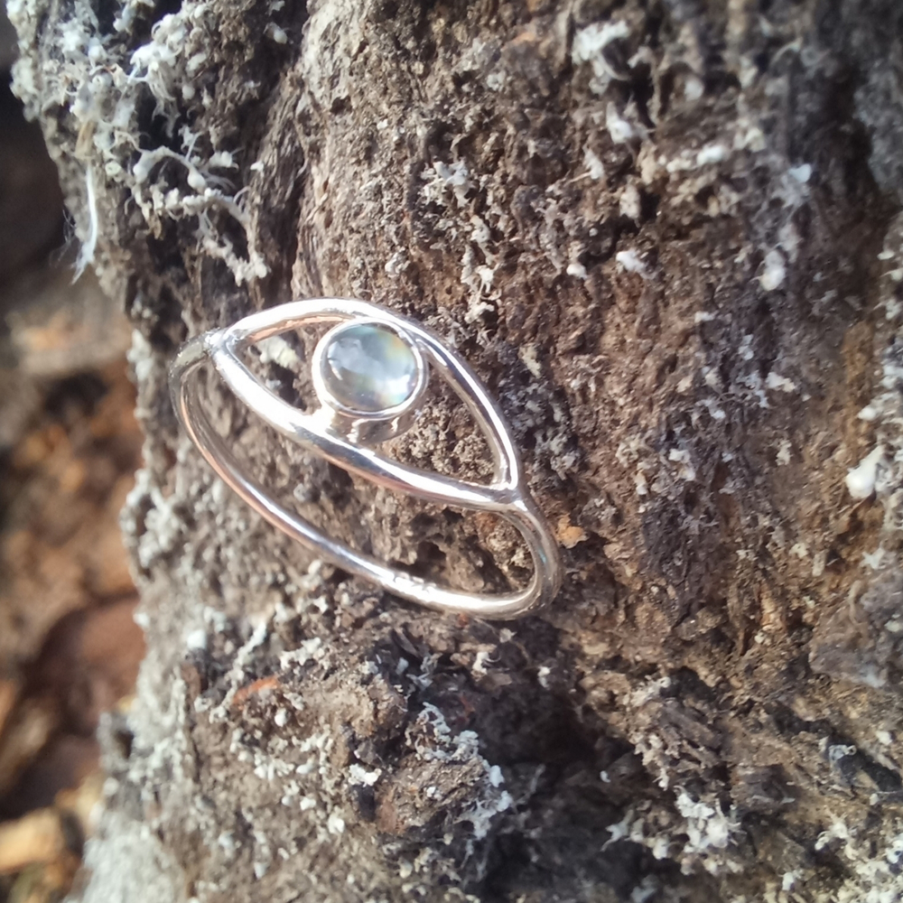 Кольцо ОКО, лабрадорит/серебро