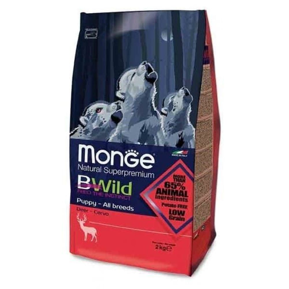 Monge 2кг Bwild Dog Deer корм для щенков всех пород с олениной