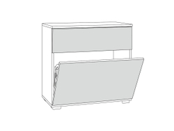 Октава Тумба для обуви 16.127 Серый графит/Дуб Вотан