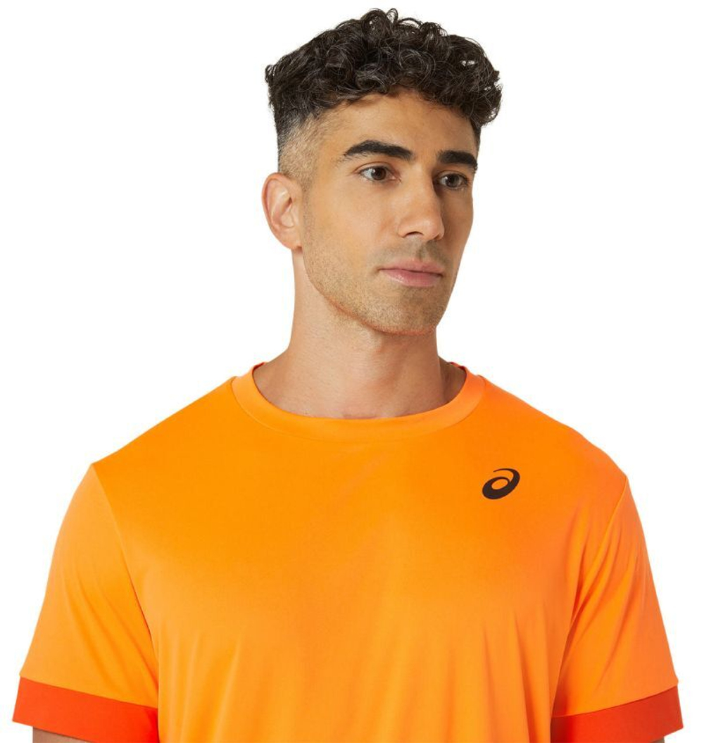 Теннисная футболка Asics Court Short Sleeve Top - shocking orange/koi