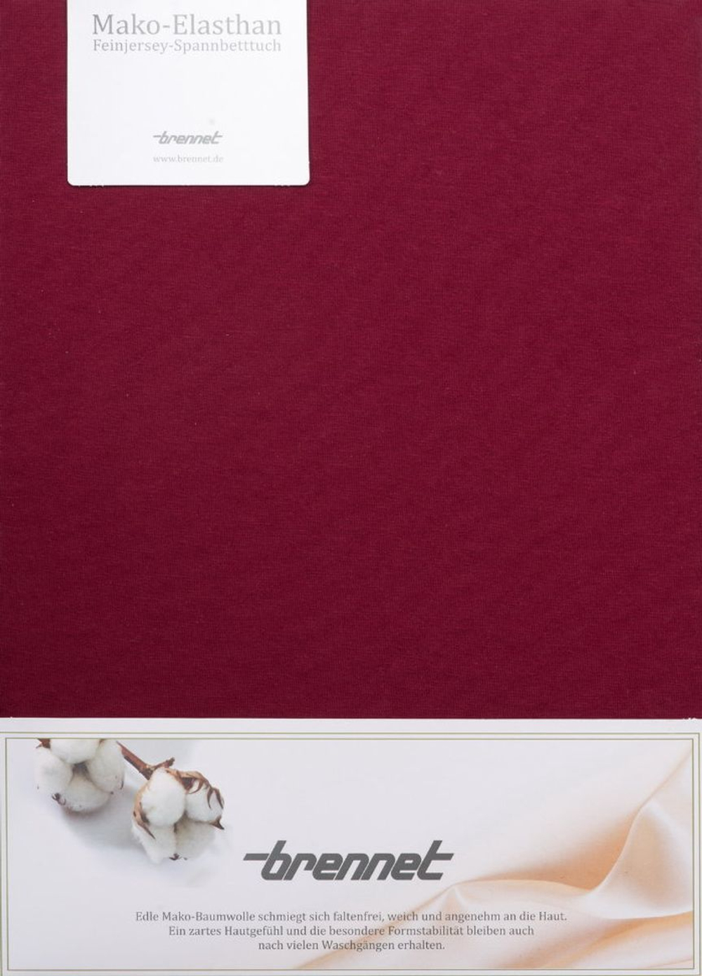 Простыня на резинке 100х200 Brennet 0036 649 темно-вишневая Германия фото