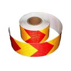 Светоотражающая лента красно-жёлтая (стрелка) 50 мм х 45 м