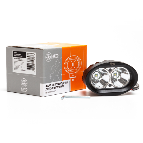 Фара светодиодная дополнительная, овальная 96*71*80, направленный свет, 2 диода, крепление по центру, 20 Вт, 10-30 В