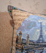 Декоративный гобеленовый чехол для интерьерной подушки Париж 47х47