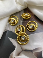 Пуговицы матовое золото "Глаз" со стразом Скиап.