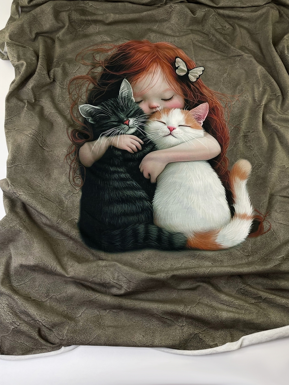 ДЕВОЧКА С ДВУМЯ КОТЯТАМИ - Кулирка с лайкрой, компакт пенье (ДЖ65 Маша)