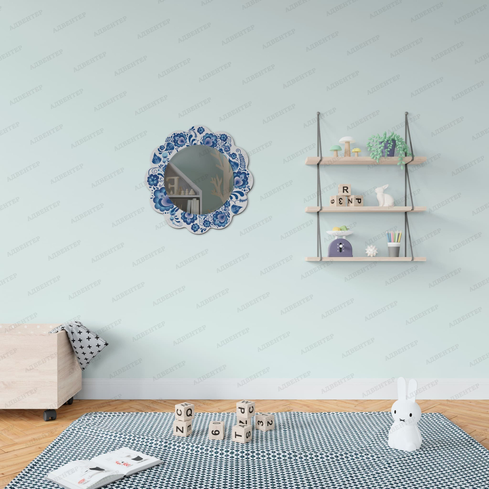 Зеркало фигурное Гжель 139