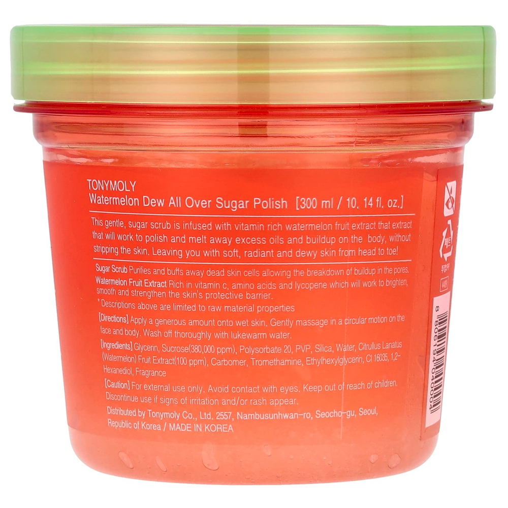 TonyMoly, Watermelon, средство для ухода за кожей с сахаром, 300 мл (10,14 жидк. унц.)