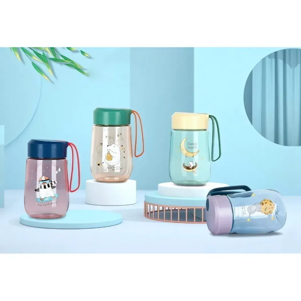 Бутылка питьевая пластиковая 380мл «Веселые зверушки»