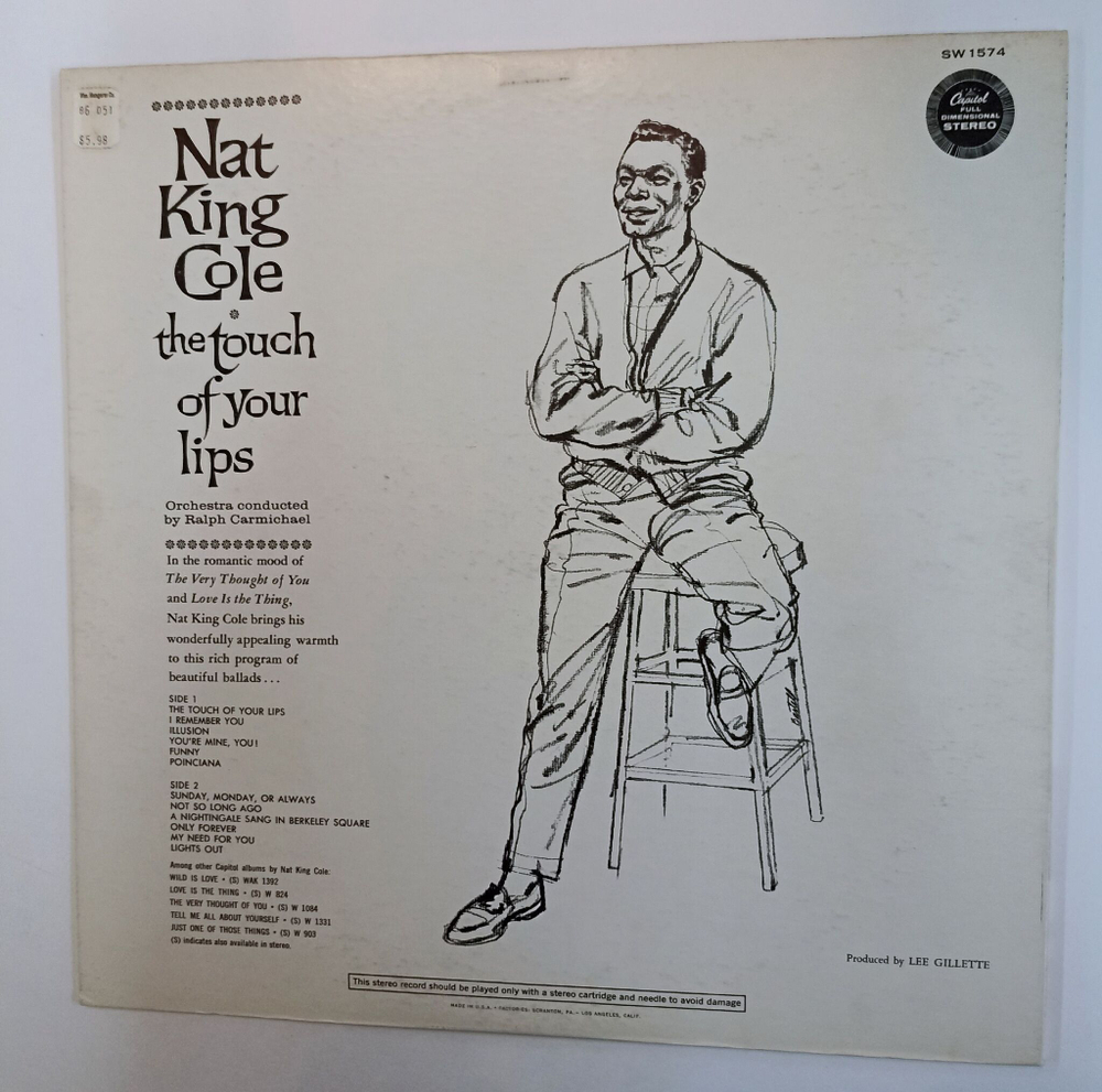 Винтажная виниловая пластинка LP Nat King Cole The Touch Of Your Lips (USA 1961)