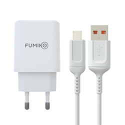 Зарядное устройство FUMIKO CH14 2.4А c Micro белое