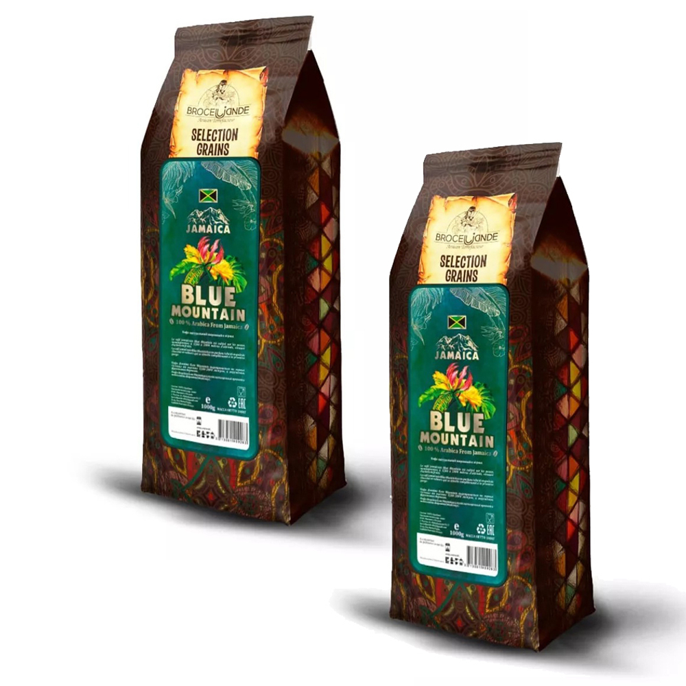 Кофе в зернах Broceliande Jamaica Blue Mountain, 1 кг (Броселианд) х 2 шт