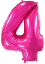 Цифра «4» малиновая с гелием в магазине «Склад Шаров»