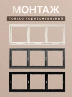 Рамка тройная для розеток и выключателей черная