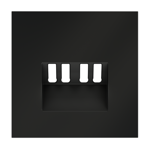 Накладка для розетки акустической 4-местной , S70 (черный матовый)