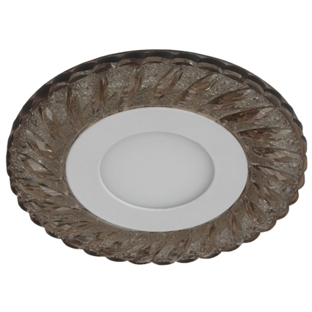 Светильник встраиваемый cо светодиодной подсветкой ЭРА DK LED 15 CHP/WH 6Вт круглый шампань/белый | Встраиваемые LED светильники