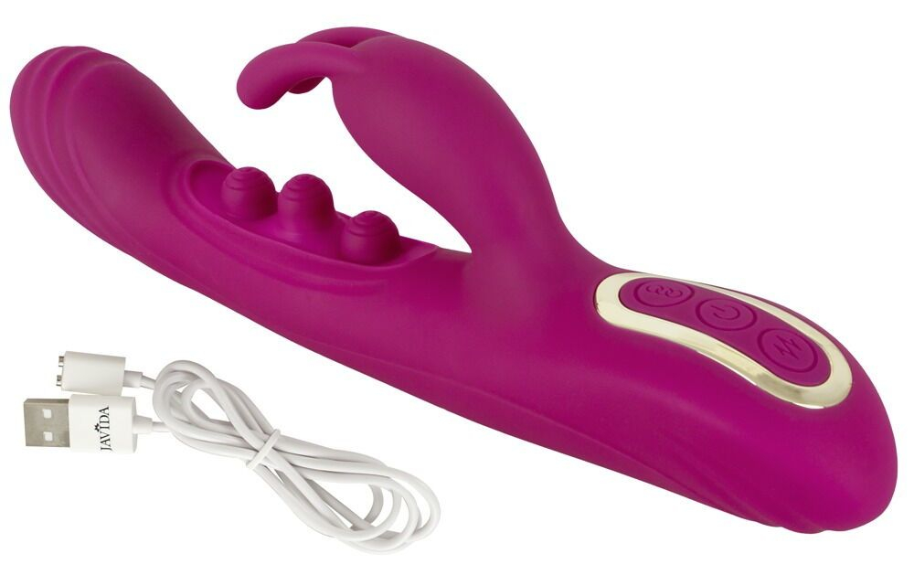 Лиловый вибратор-кролик 2 Function Vibrator Squirting - 22,5 см. (Цвет: лиловый)