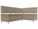 Диван кухонный угловой Стайл правый угол, Бежевый, Велюр, 111658
