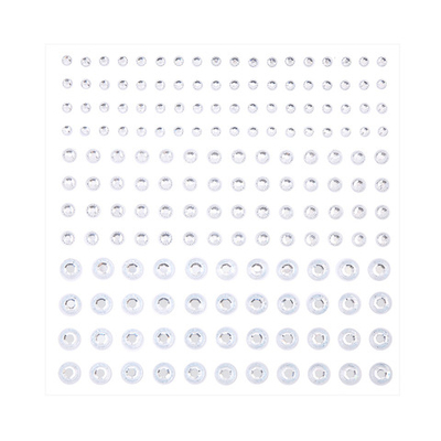 Стразы (бусины) самоклеющиеся наклейки серебрянные для лица, тела, творчества 5,3,2 мм 1,6см 172 шт