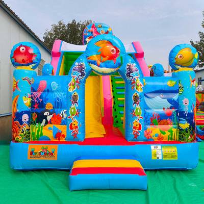 Коммерческий надувной батут-горка «Приключения рыбки 2» 7*4*5.5 м