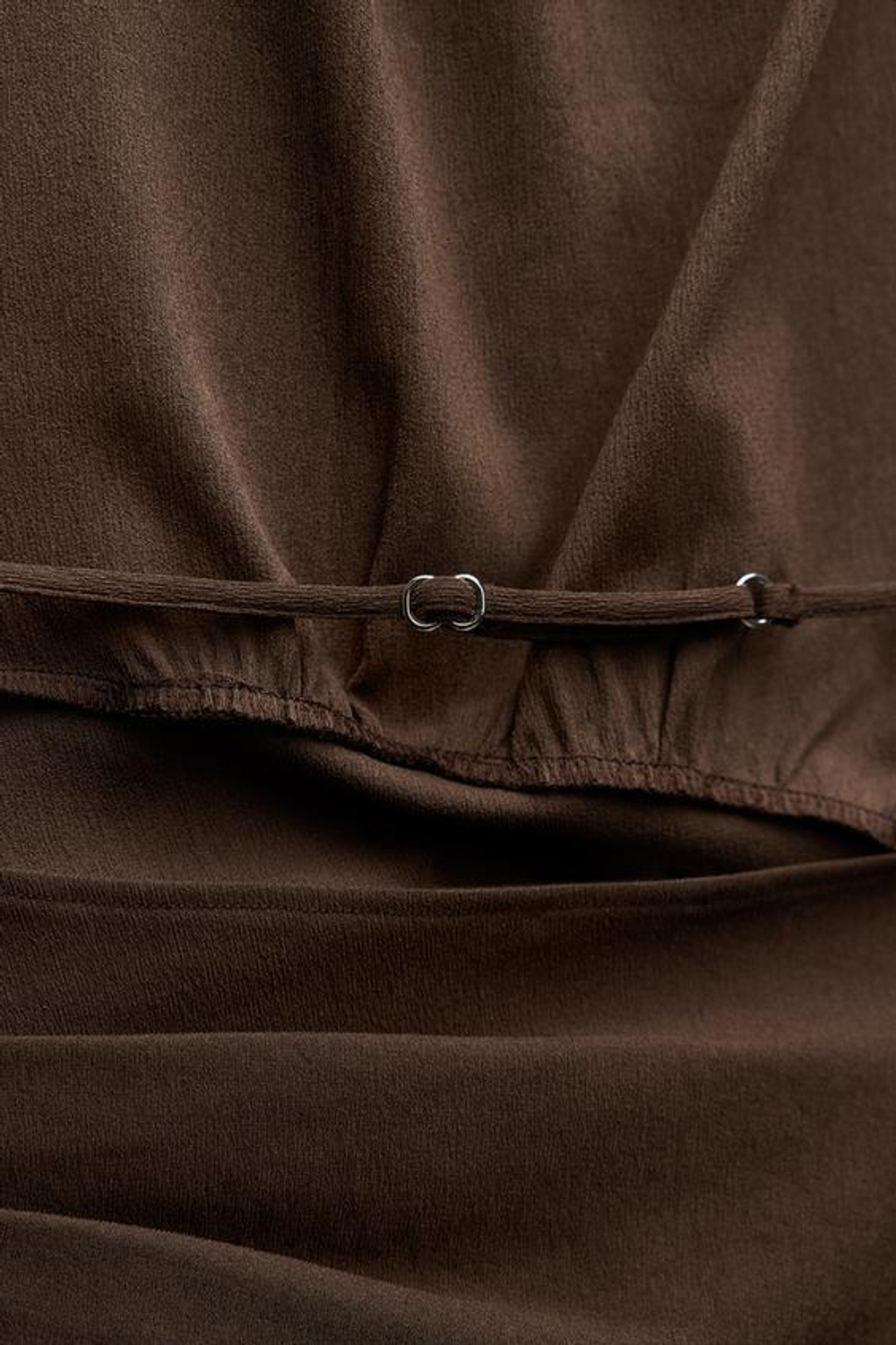 ZARA ТОП С ГОРЛОВИНОЙ ХАЛТЕР И ОТКРЫТОЙ СПИНОЙ, ШОКОЛАДНЫЙ