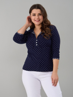 Блузка БЛ-015/синийгорошек-веточки