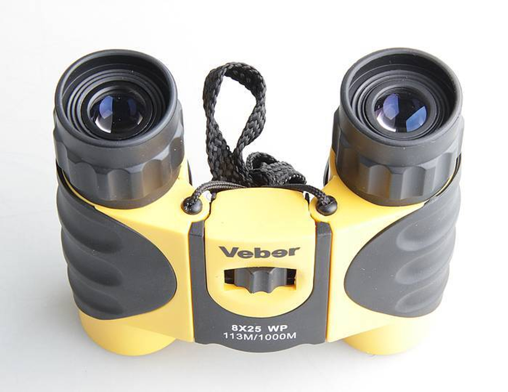 Бинокль Veber 8*25 WP черный-желтый