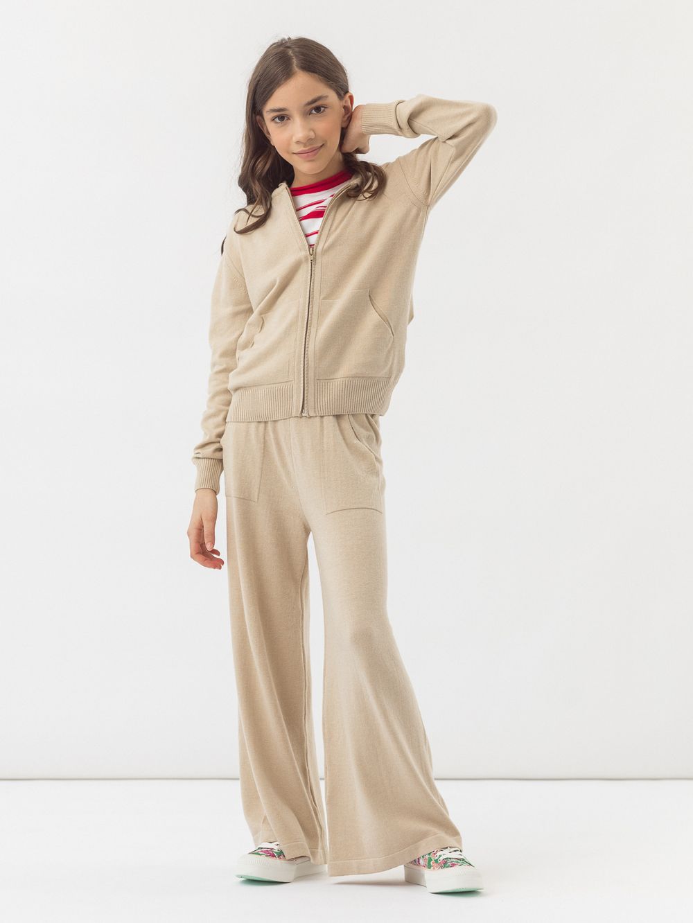 Брюки  темно-бежевые для девочки арт. АТ971