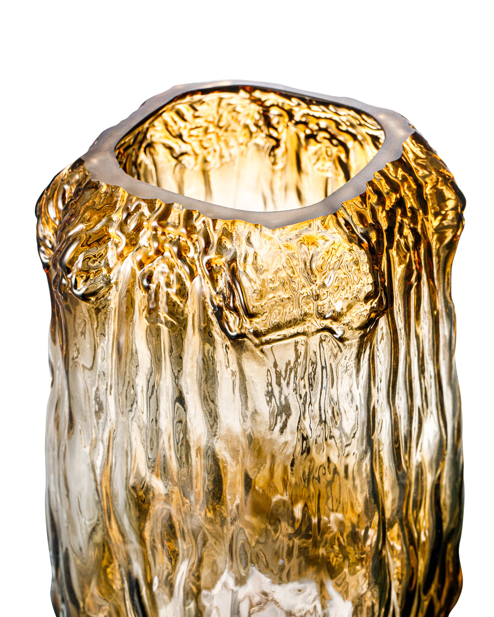 Ваза стеклянная 22см Rasteli Амбра марроне