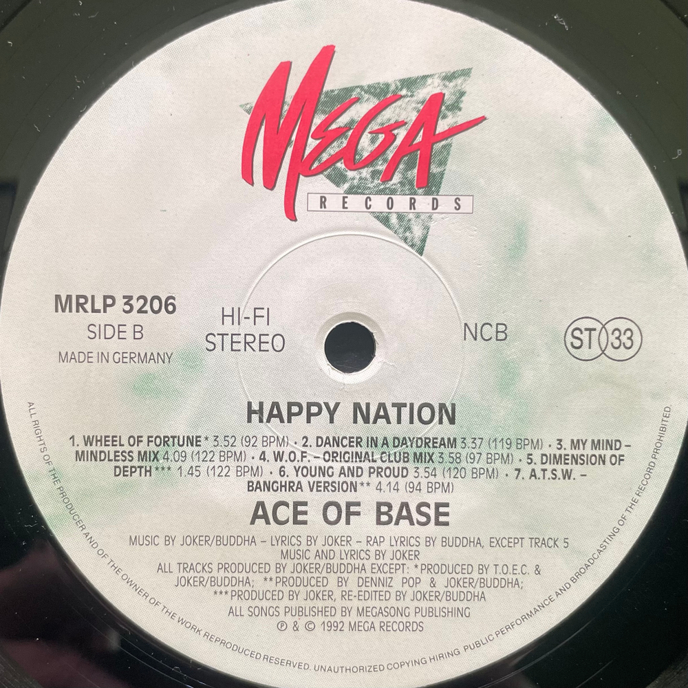 Ace Of Base - Happy Nation (Германия 1992г.)