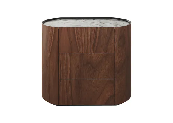 Комод Lagom 3 ящика ширина 90 см (орех, камень OV2)