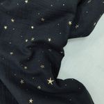 Чёрный с золотыми звёздами (широкая кромка)