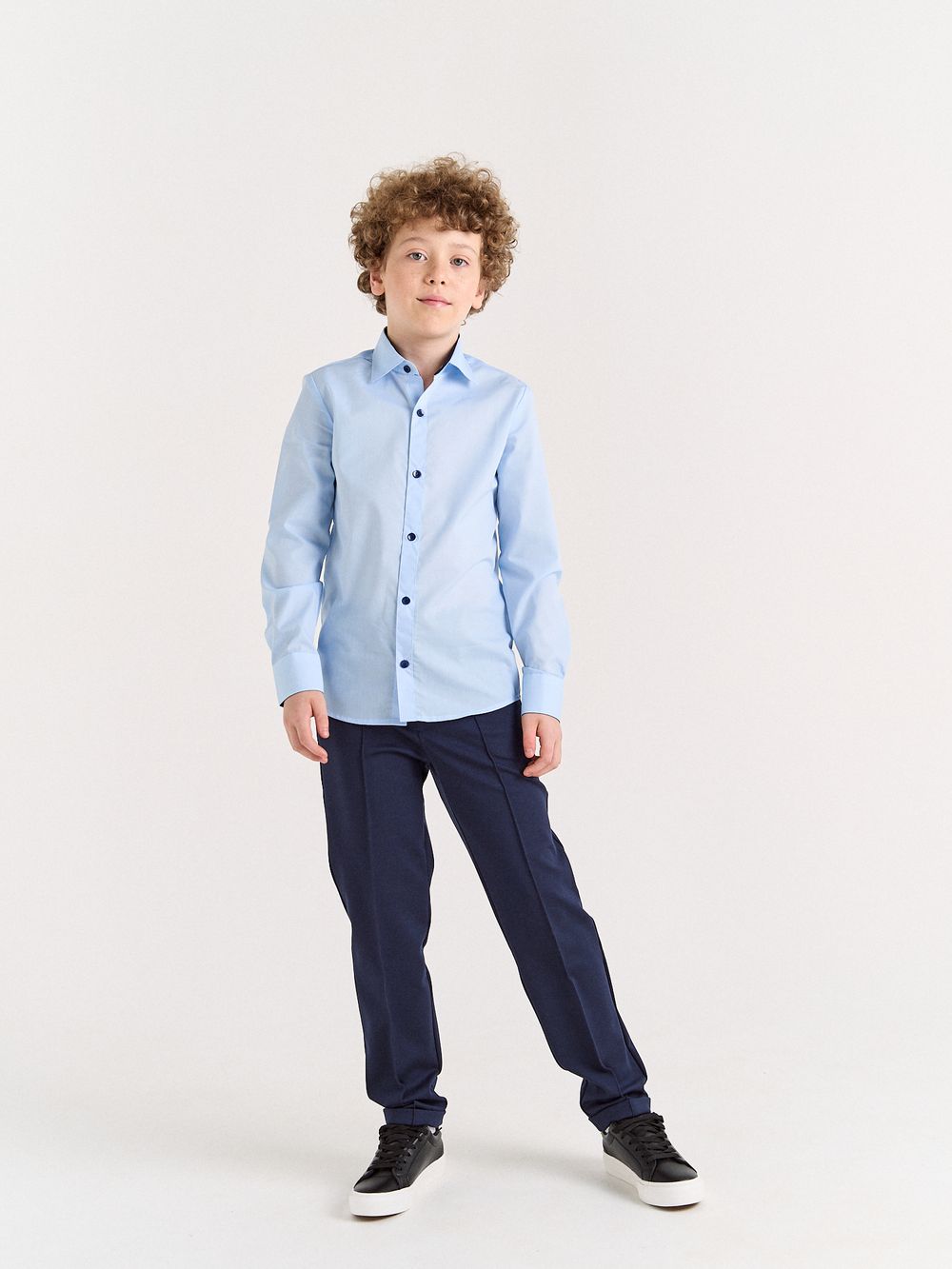 Рубашка для мальчика "Голубая" 7+