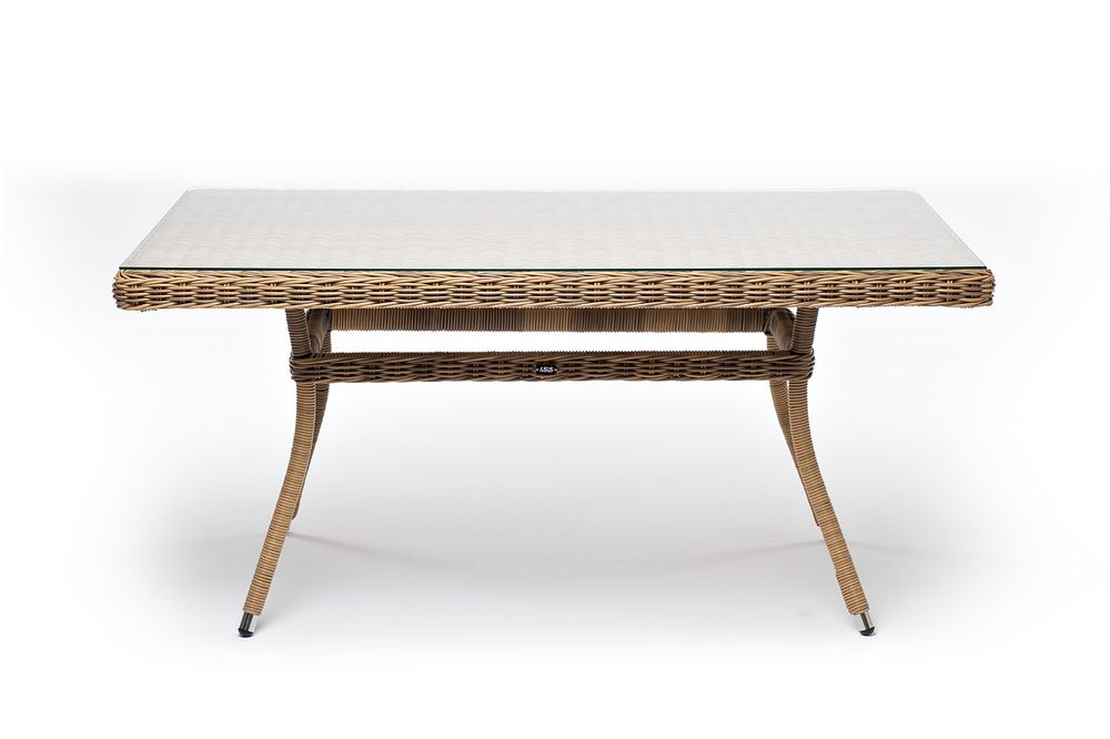 "Латте" плетеный стол из искусственного ротанга 140х80см, цвет соломенный