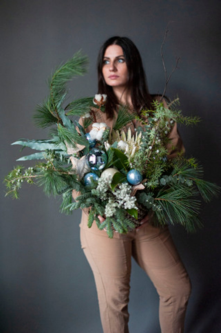 Новогодняя композиция Голубой огонёк