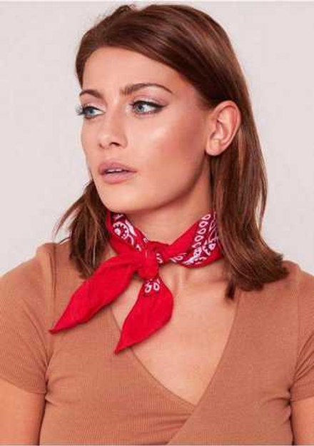 Бандана красная пейсли огурцы