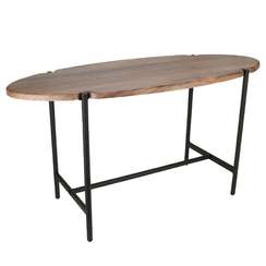 Стол журнальный МеталлАрт М025 коричневый дуб/черный