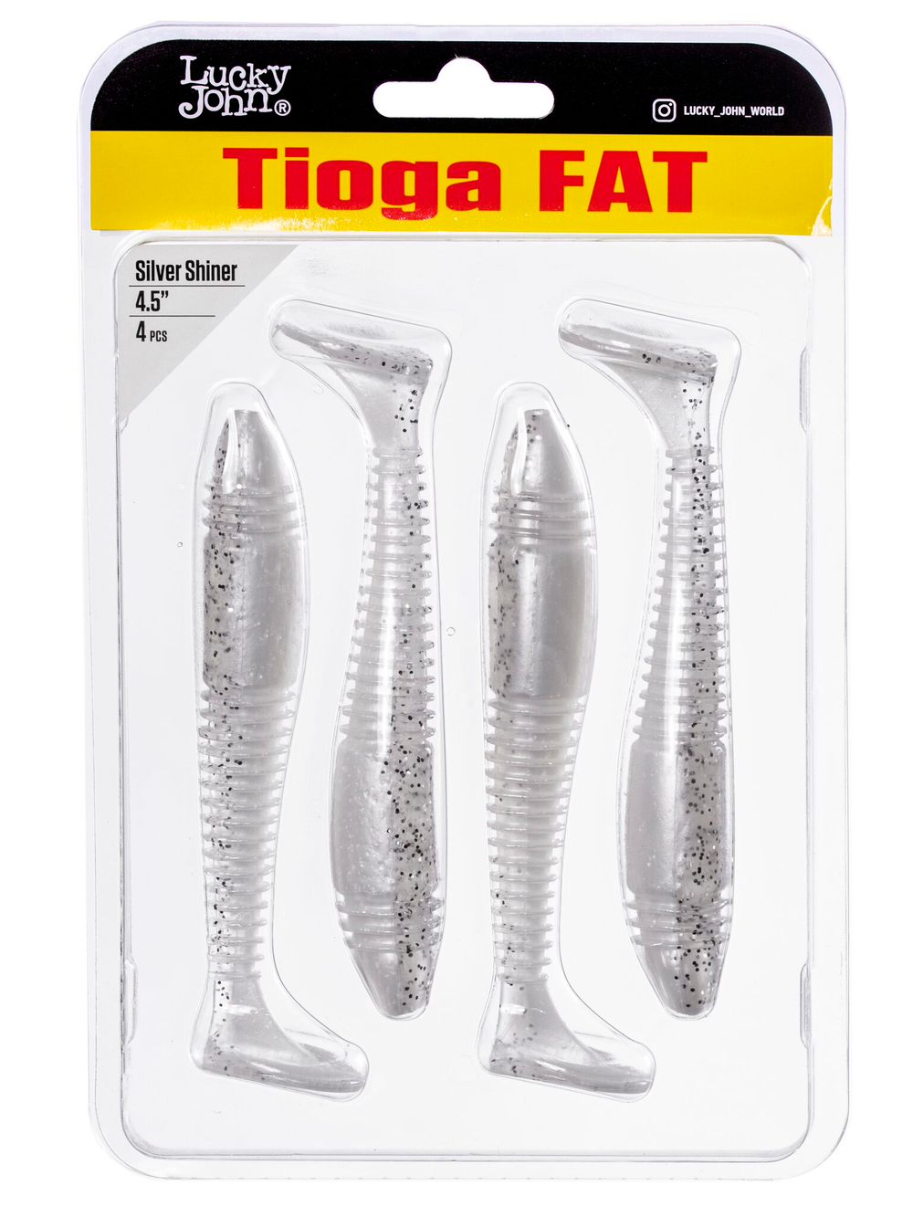 Виброхвост Lucky John TIOGA FAT 4.5in (114 мм), цвет Z02, 4 шт.