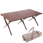 Стол кемпинговый складной DC-5003, 114*59*43 см, цвет: орех, каркас алюминий, ТуристМастер