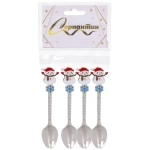 Набор ложек для десерта 4шт «Снеговик», цвет серебро