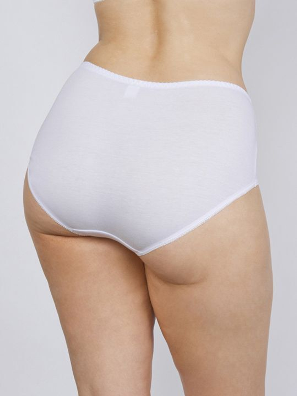 Трусы-слипы с элементами из кружевного полотна (Размер: 44) (Цвет: белый)