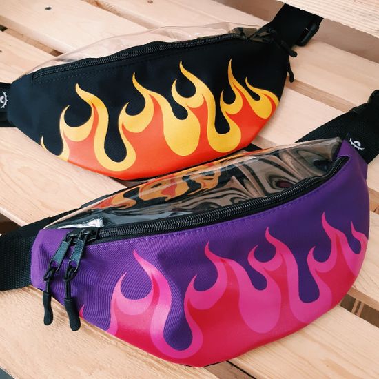 Сумка ТАЙНА поясная BLOCK-P Пламя фиол