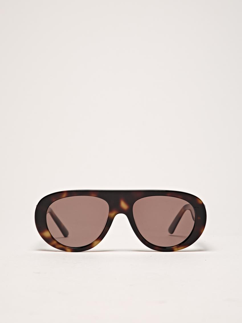 Massimo Dutti Солнцезащитные очки в овальной оправе, коричневый