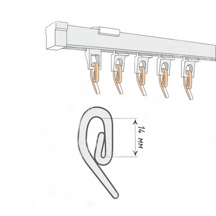 Крючок шторный французский усиленный "Макси", цвет белый