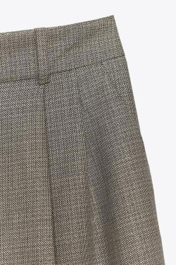 ZARA ШИРОКИЕ БРЮКИ С ЗАЩИПАМИ, ПЕСОЧНЫЙ / ЧЕРНЫЙ