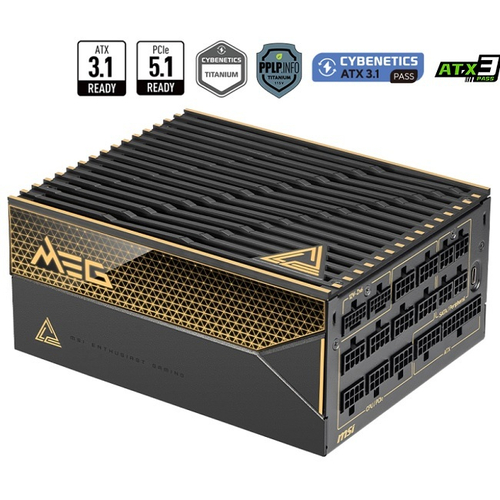 Блок питания MSI 1600W MEG Ai1600T PCIE5, модульный, 135mm, PCIe Gen 5.0, 80 PLUS Titanium (306-7ZPEX11-CE0)